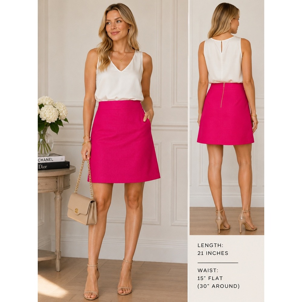 Kate Spade Hot Pink Skirt the Rules A-Line Mini Skirt Quiet Luxury 8